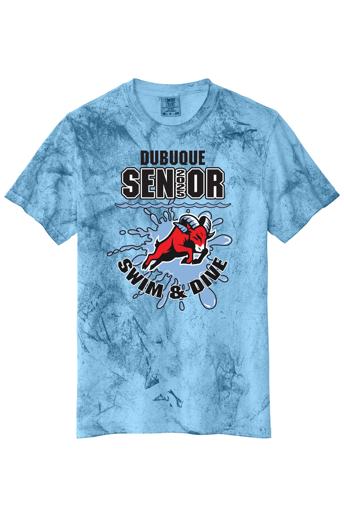 1745- DBQ SENIOR SWIM Heavyweight Color Blast Tee