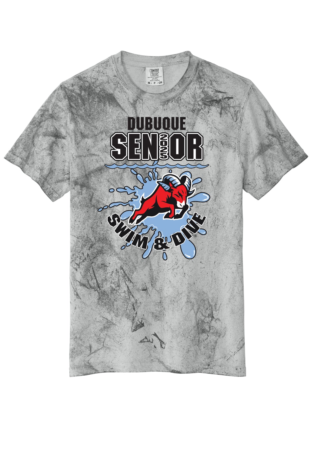 1745- DBQ SENIOR SWIM Heavyweight Color Blast Tee