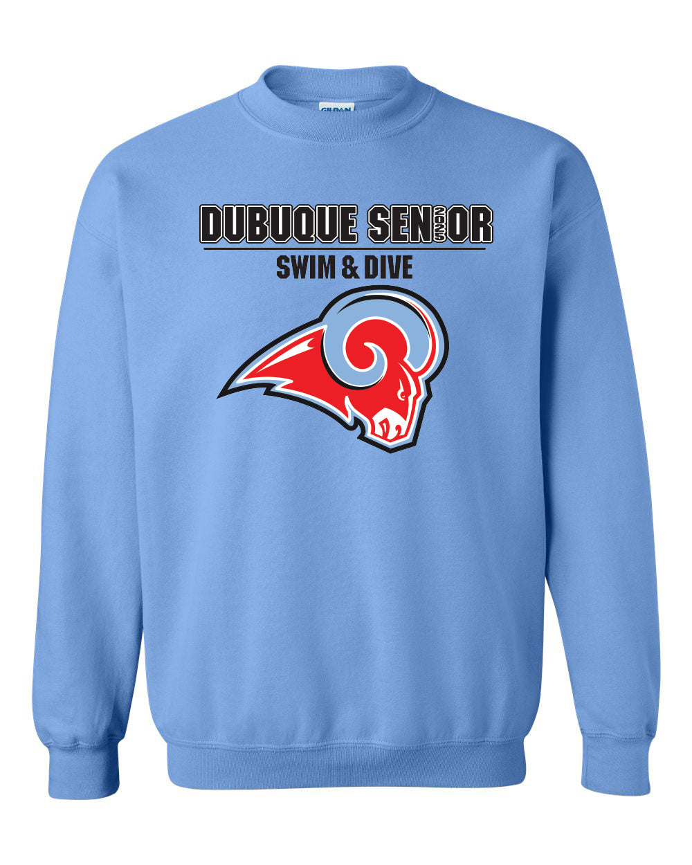 18000- DBQ SENIOR SWIM RAM HEAD Crewneck Sweatshirt