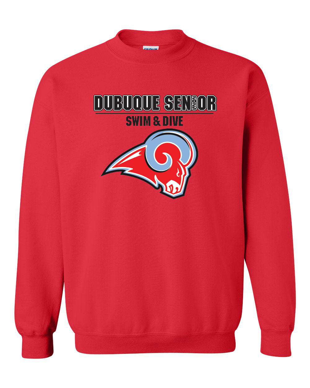 18000- DBQ SENIOR SWIM RAM HEAD Crewneck Sweatshirt