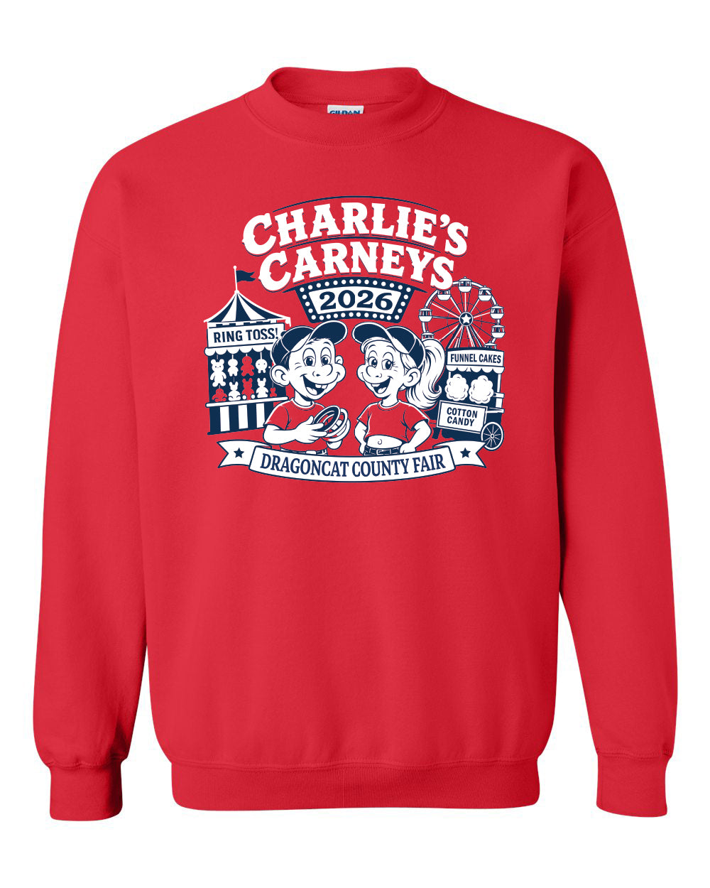 18000- CHARLIES DRAGON CATS Unisex Crewneck Sweatshirt
