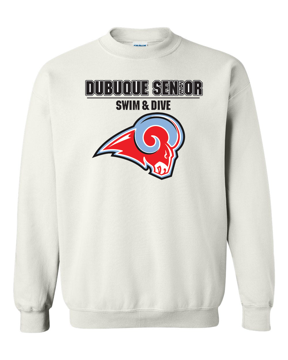 18000- DBQ SENIOR SWIM RAM HEAD Crewneck Sweatshirt