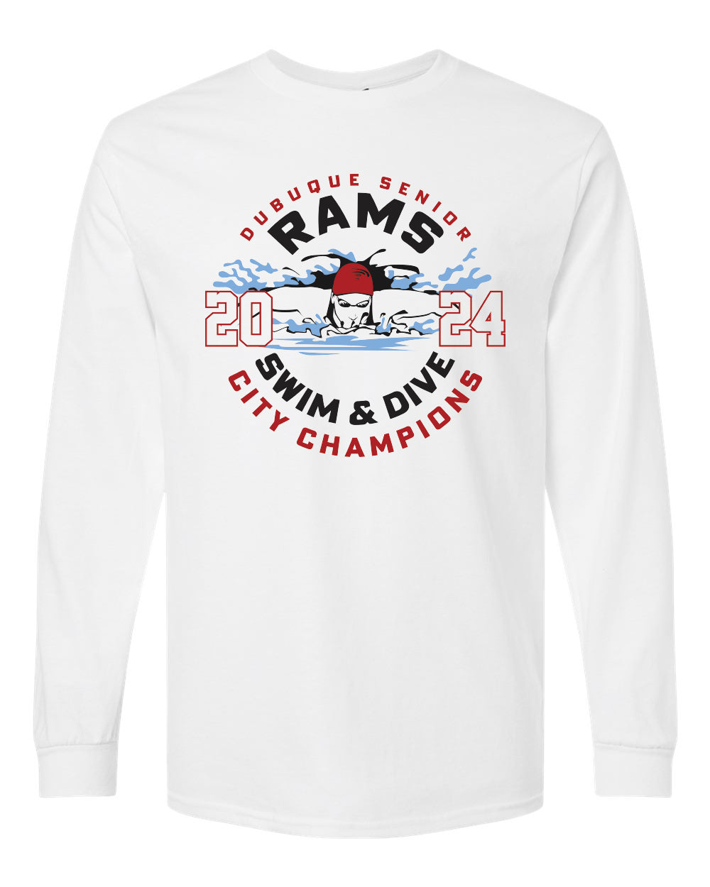 2400- SENIOR SWIM CITY CHAMPS White Ultra Cotton® Long Sleeve T-Shirt