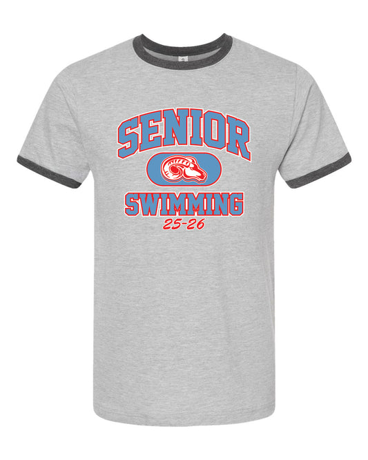 246- DBQ SENIOR MEN'S SWIM Tultex - Fine Jersey Ringer T-Shirt