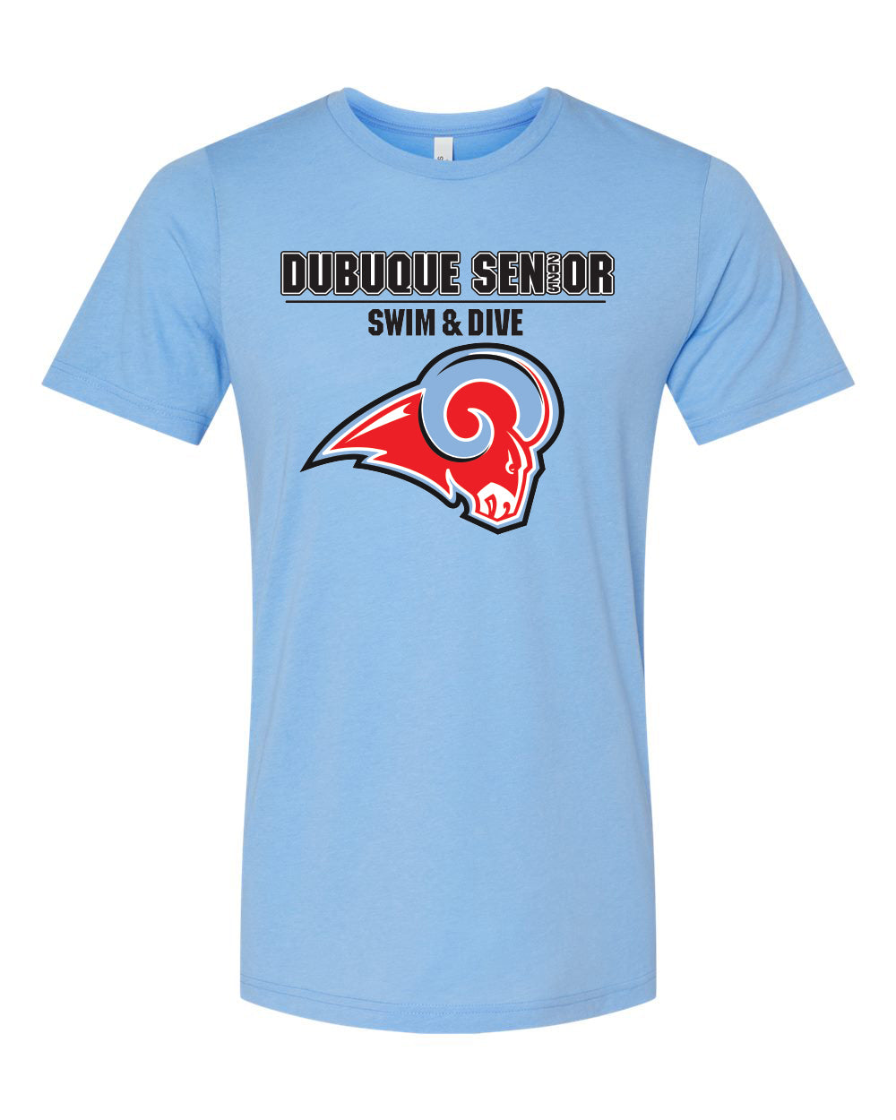 3413- DBQ SENIOR SWIM RAM HEAD Triblend Tee