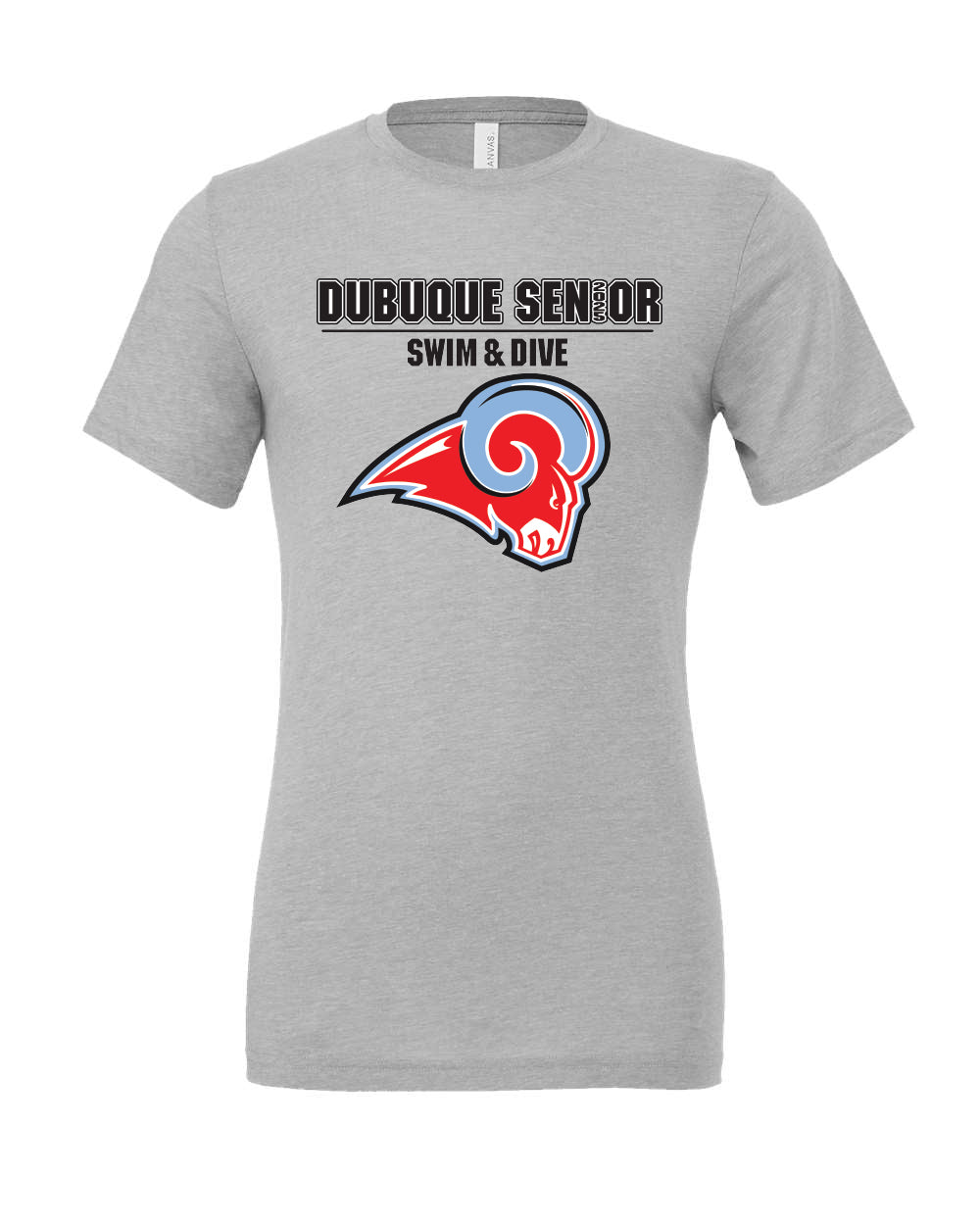3413- DBQ SENIOR SWIM RAM HEAD Triblend Tee