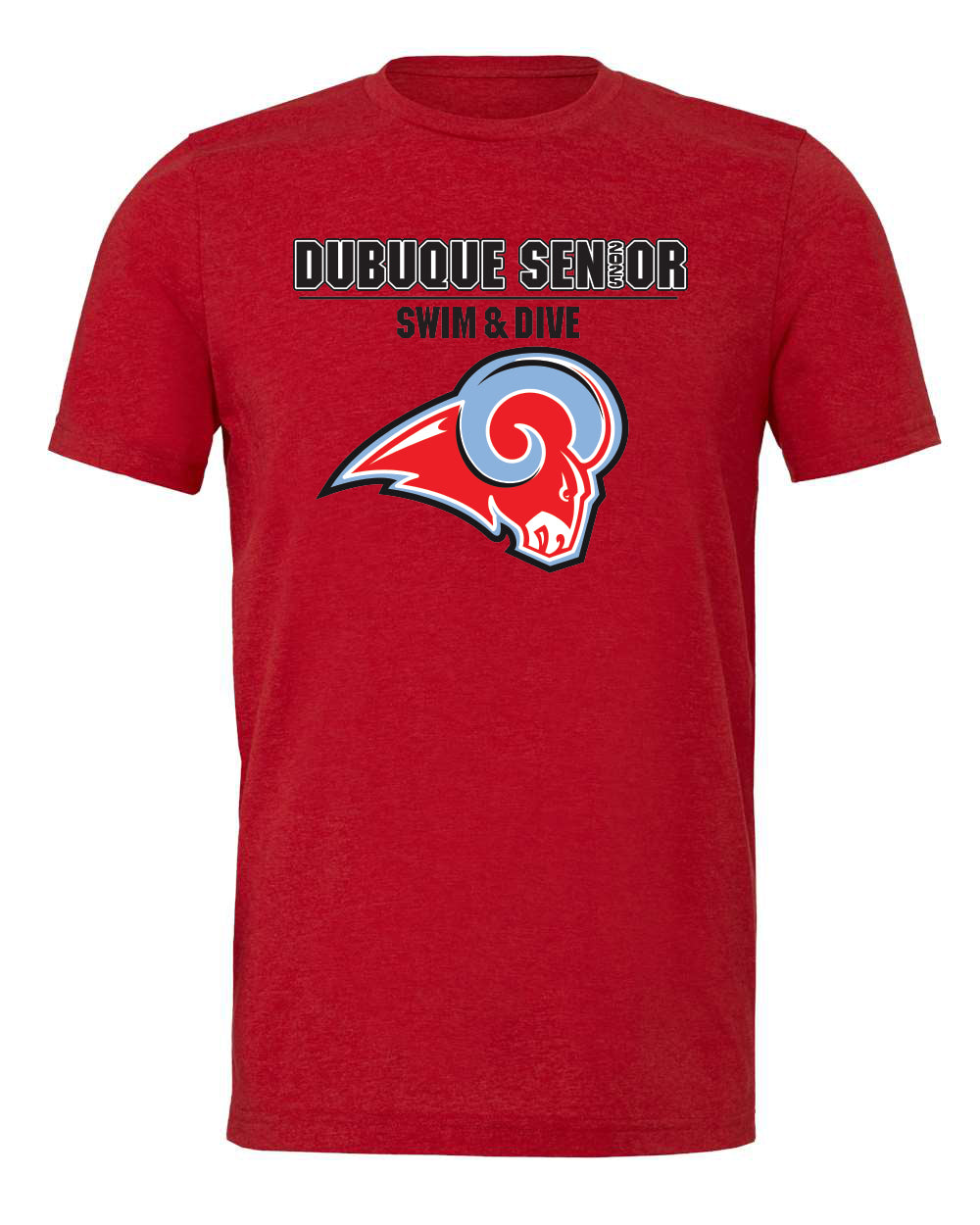 3413- DBQ SENIOR SWIM RAM HEAD Triblend Tee