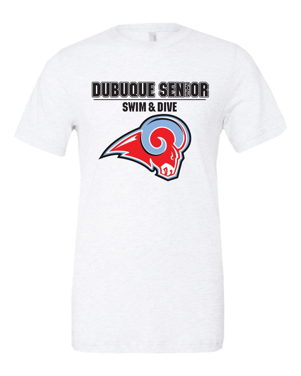 3413- DBQ SENIOR SWIM RAM HEAD Triblend Tee