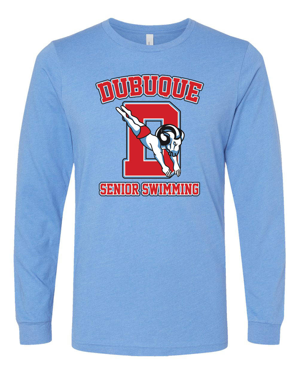 3501CVC- DBQ SENIOR MEN'S SWIM BELLA + CANVAS - Heather CVC Long Sleeve Tee