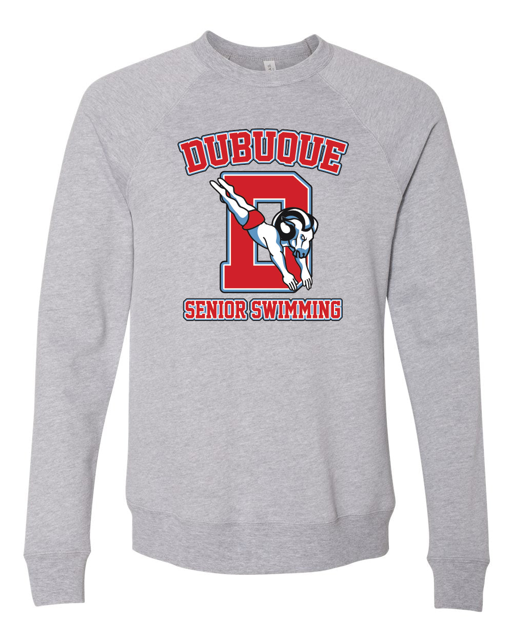 3901- DBQ SENIOR MEN'S SWIM BELLA + CANVAS - Sponge Fleece Raglan Crewneck Sweatshirt