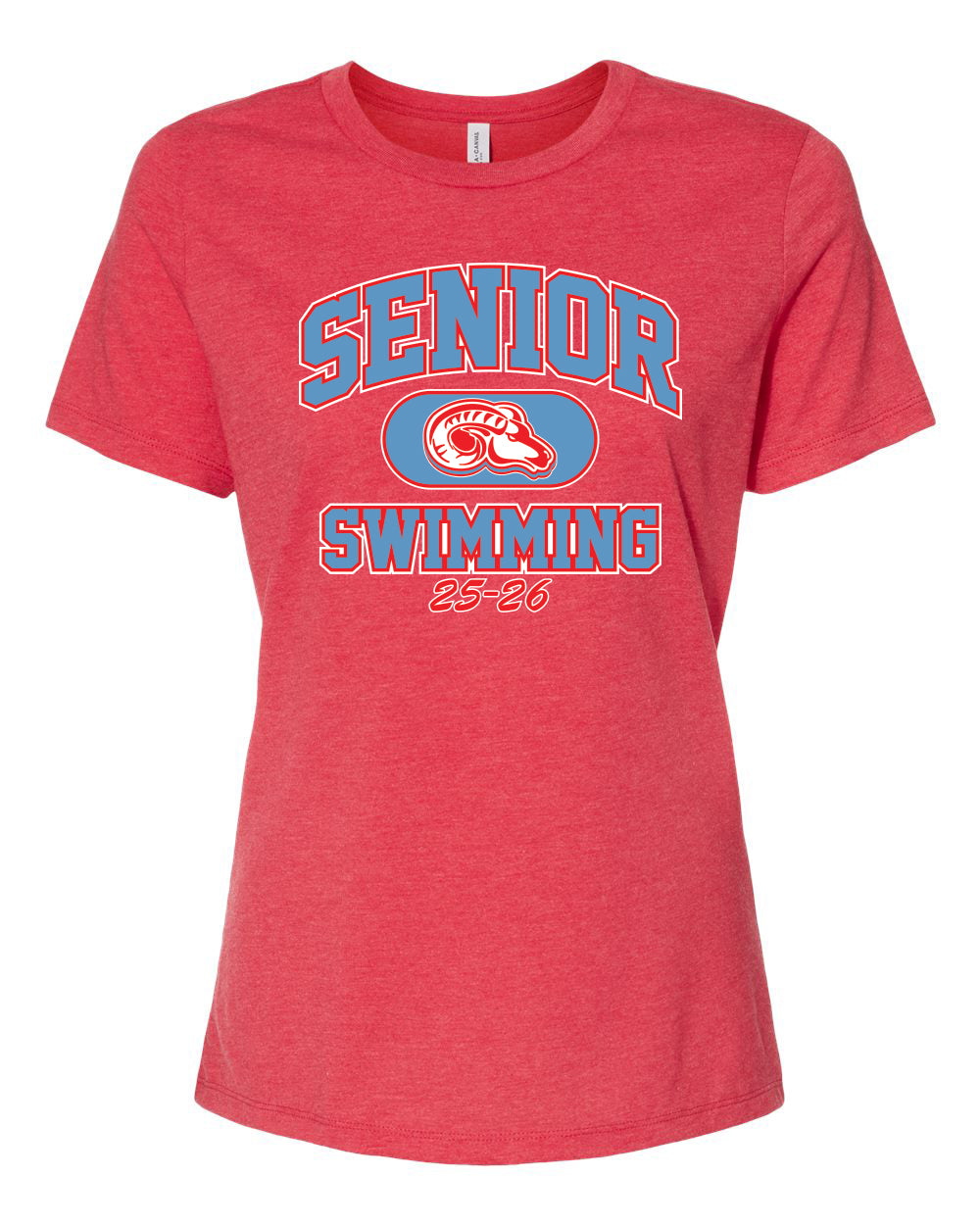 6400CVC- DBQ SENIOR MEN'S SWIM BELLA + CANVAS - Women’s Relaxed Fit Heather CVC Tee