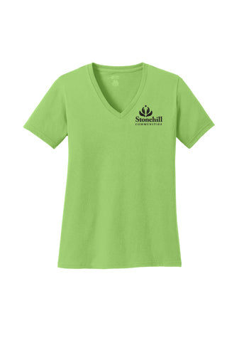 LPC54V- STONEHILL Port & Company® Ladies Core Cotton V-Neck Tee