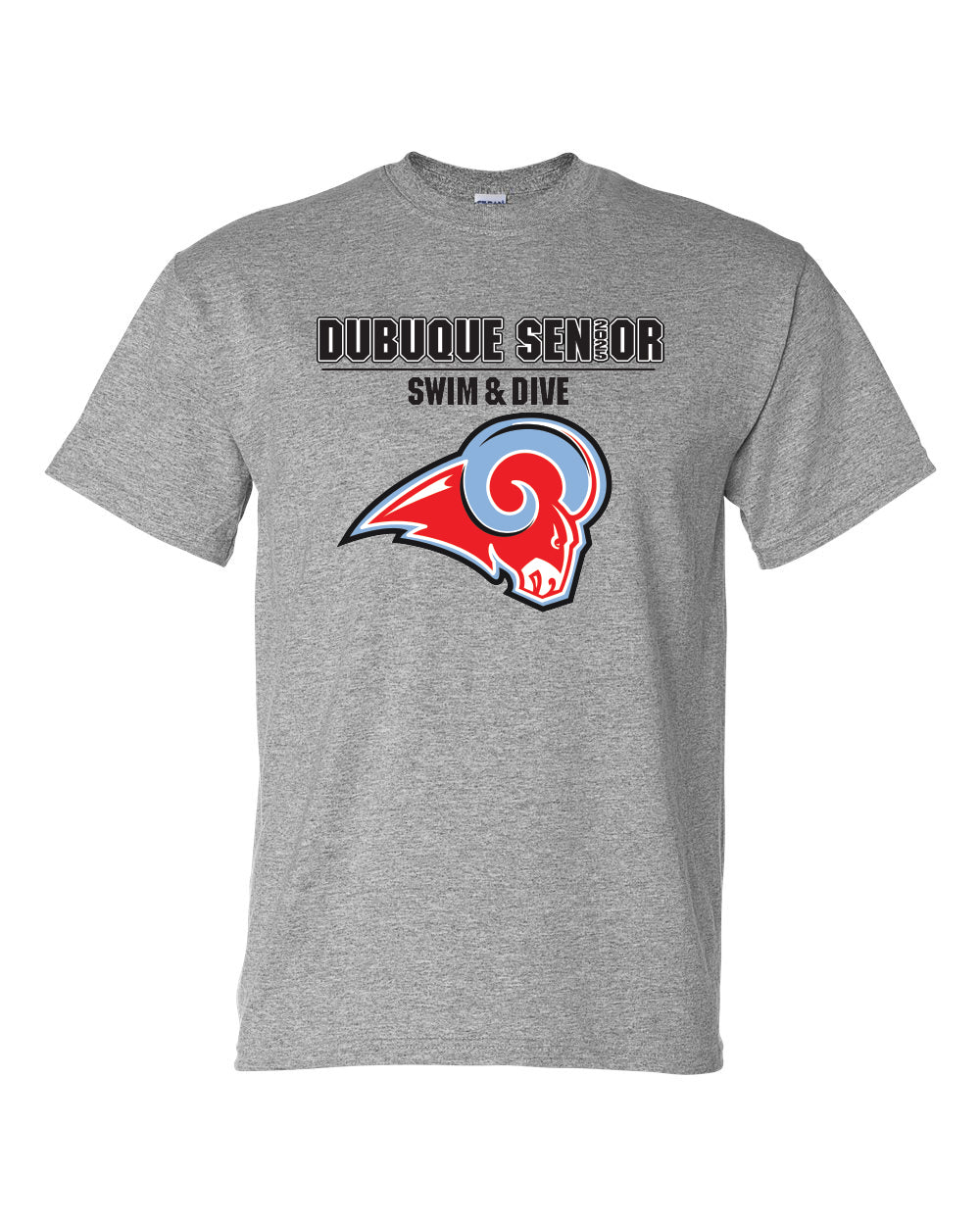 8000- DBQ SENIOR SWIM RAM HEAD Unisex DryBlend® T-Shirt