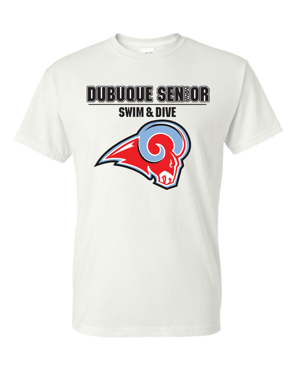 8000- DBQ SENIOR SWIM RAM HEAD Unisex DryBlend® T-Shirt