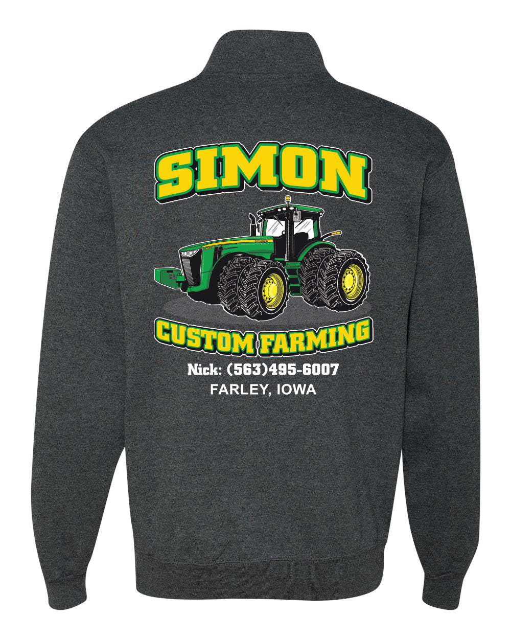 995M- SIMON CUSTOM FARMING Cadet Collar Quarter-Zip Sweatshirt