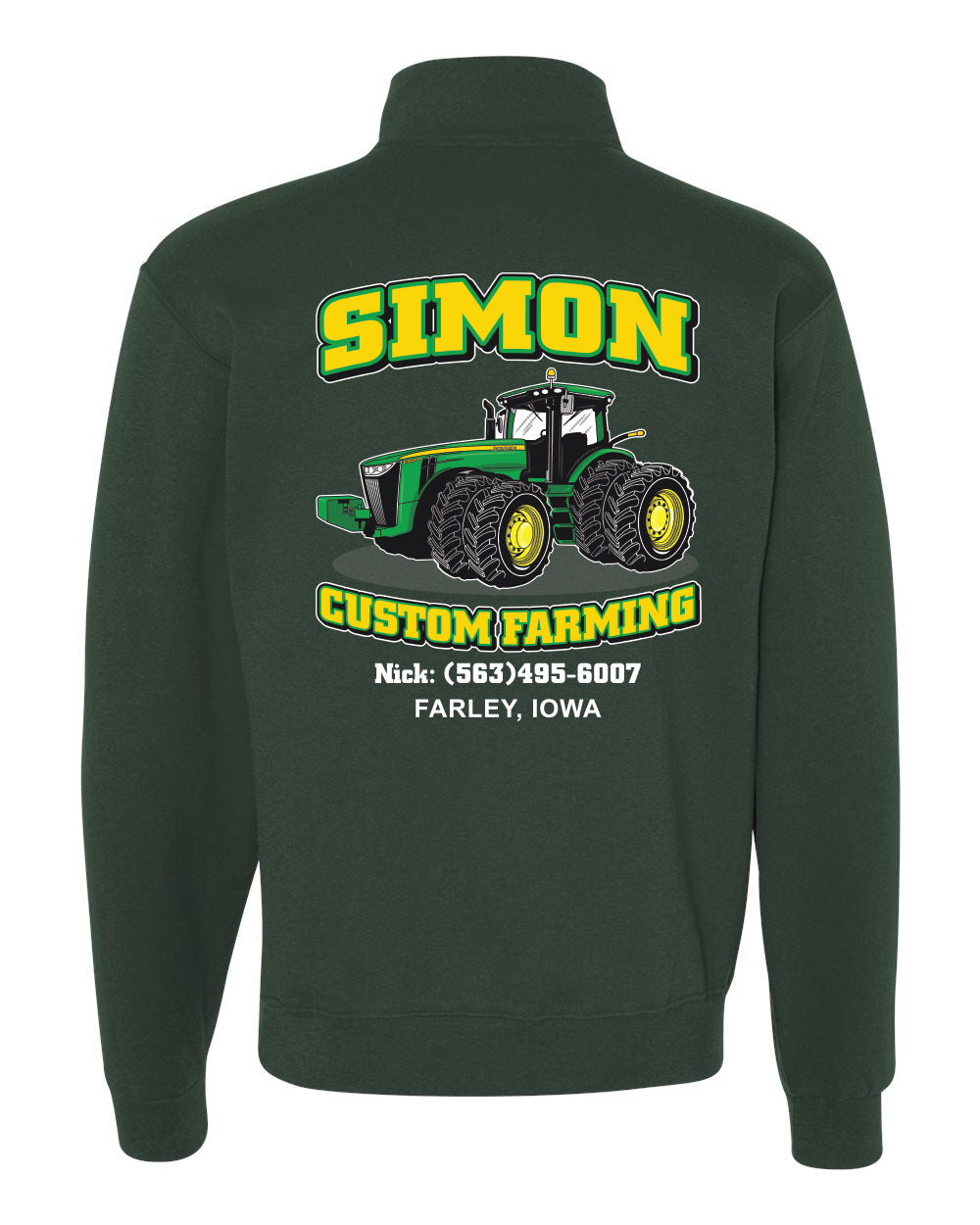 995M- SIMON CUSTOM FARMING Cadet Collar Quarter-Zip Sweatshirt