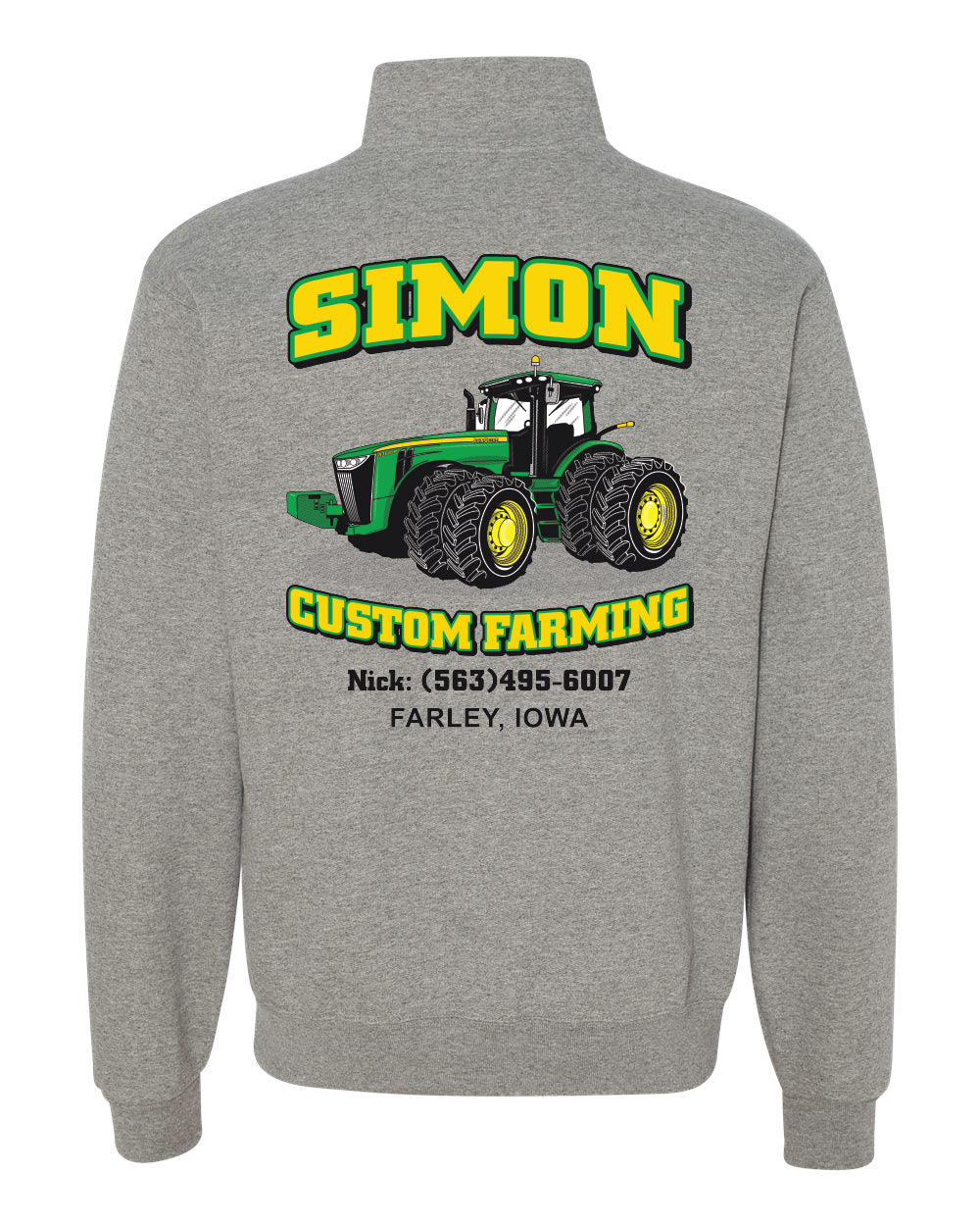 995M- SIMON CUSTOM FARMING Cadet Collar Quarter-Zip Sweatshirt