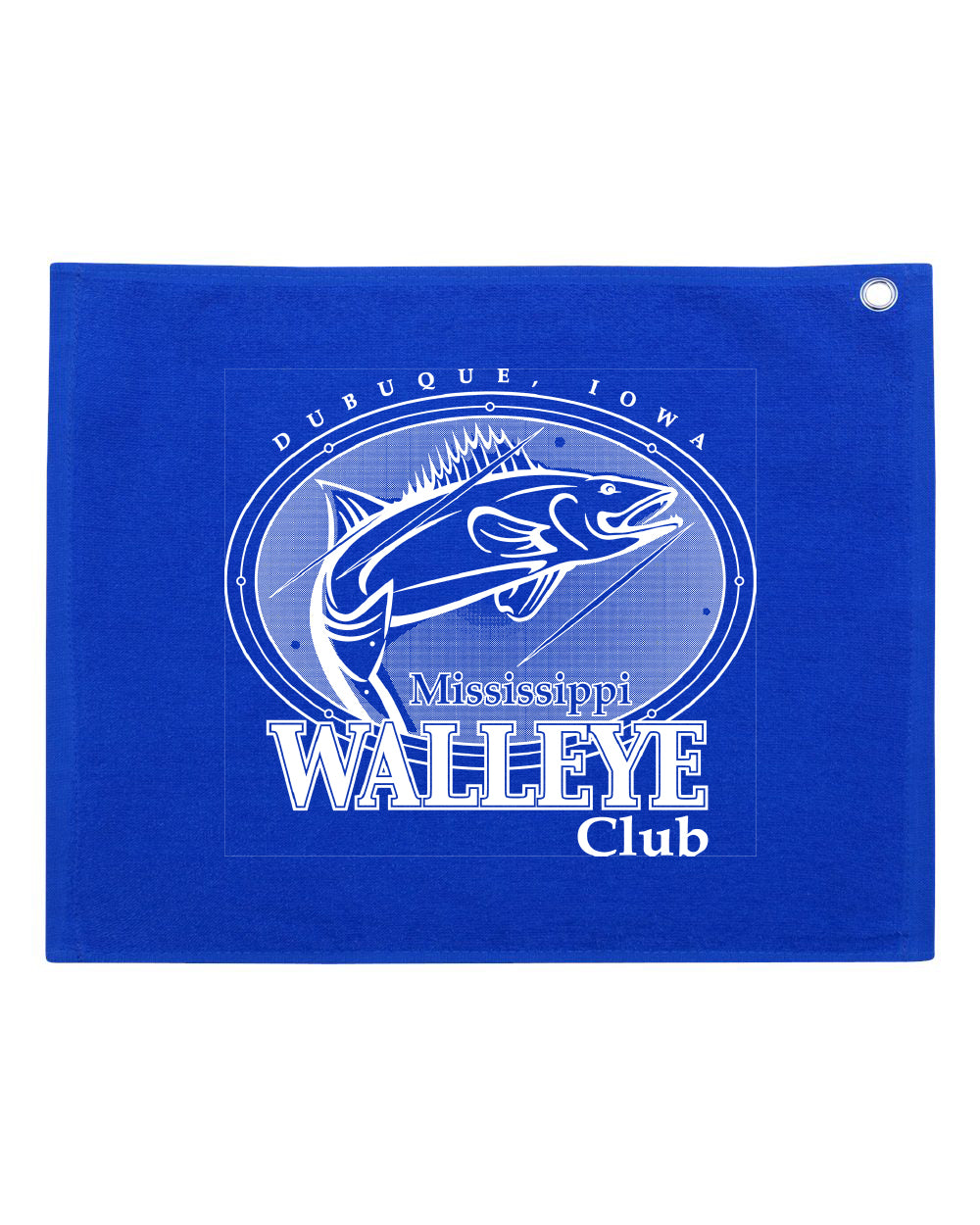 C1518GH- MISSISSIPPI WALLEYE CLUB Velour Hemmed Towel with Grommet & Hook