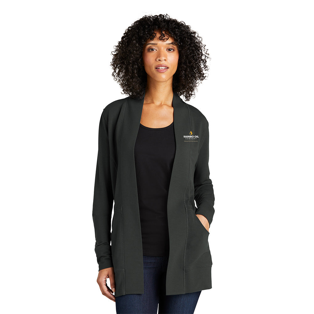 LK825- RAINBO OIL Port Authority® Ladies Microterry Cardigan