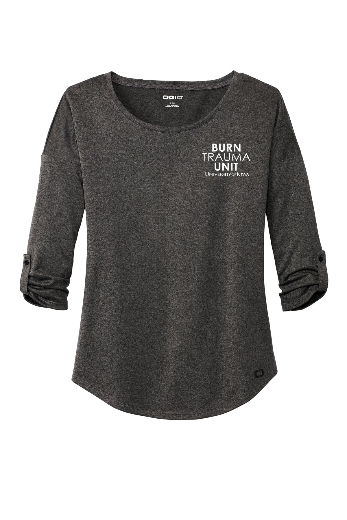 LOG141- U OF I BURN UNIT OGIO® Ladies Gravitate Scoop 3/4-Sleeve