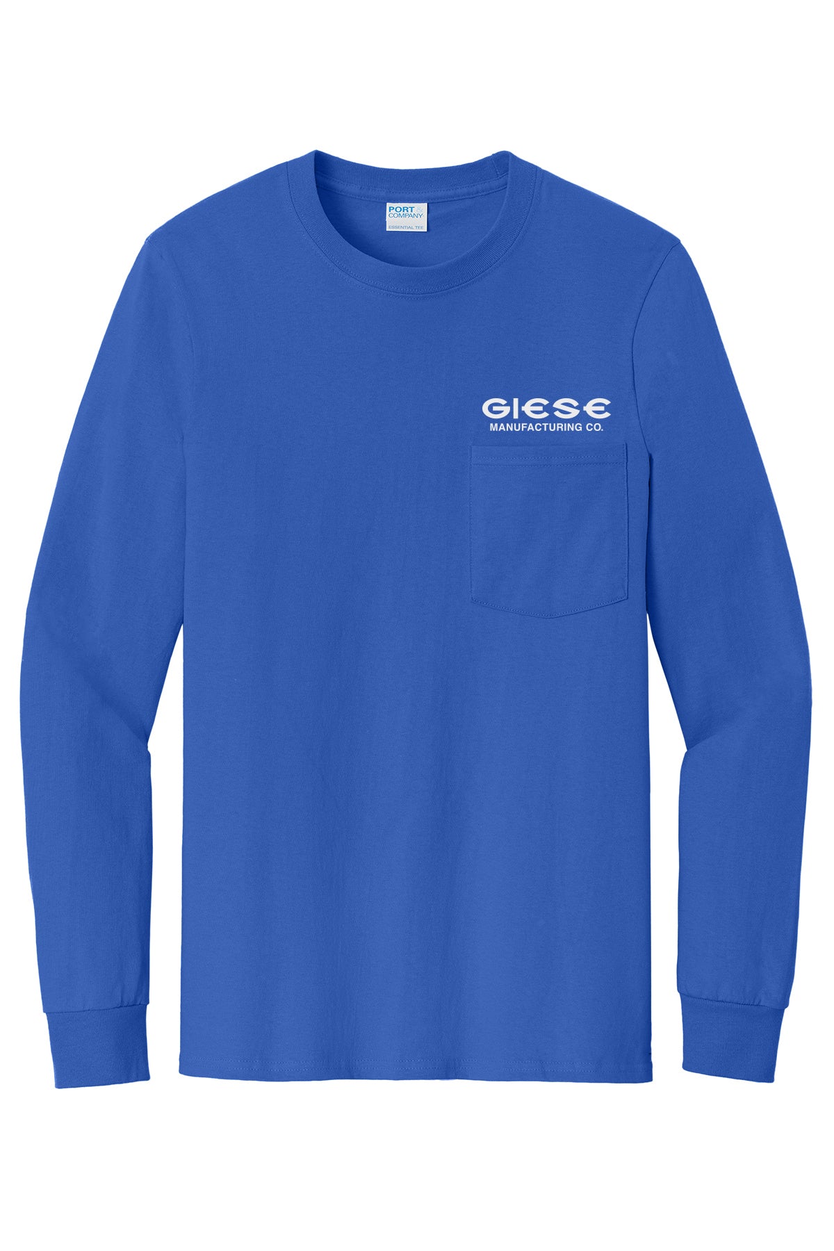 PC61LSP- GIESE MFG- Port & Company® Long Sleeve Essential Pocket Tee