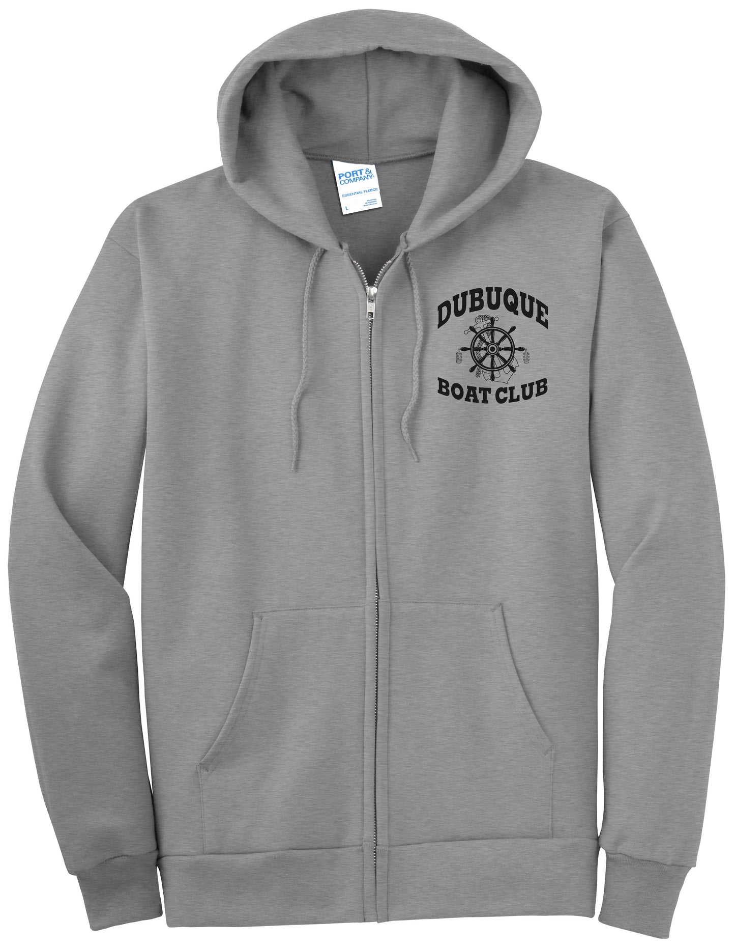PC90ZHT- DBQ BOAT CLUB Port & Company® TALL Essential Fleece Full-Zip Hooded Sweatshirt