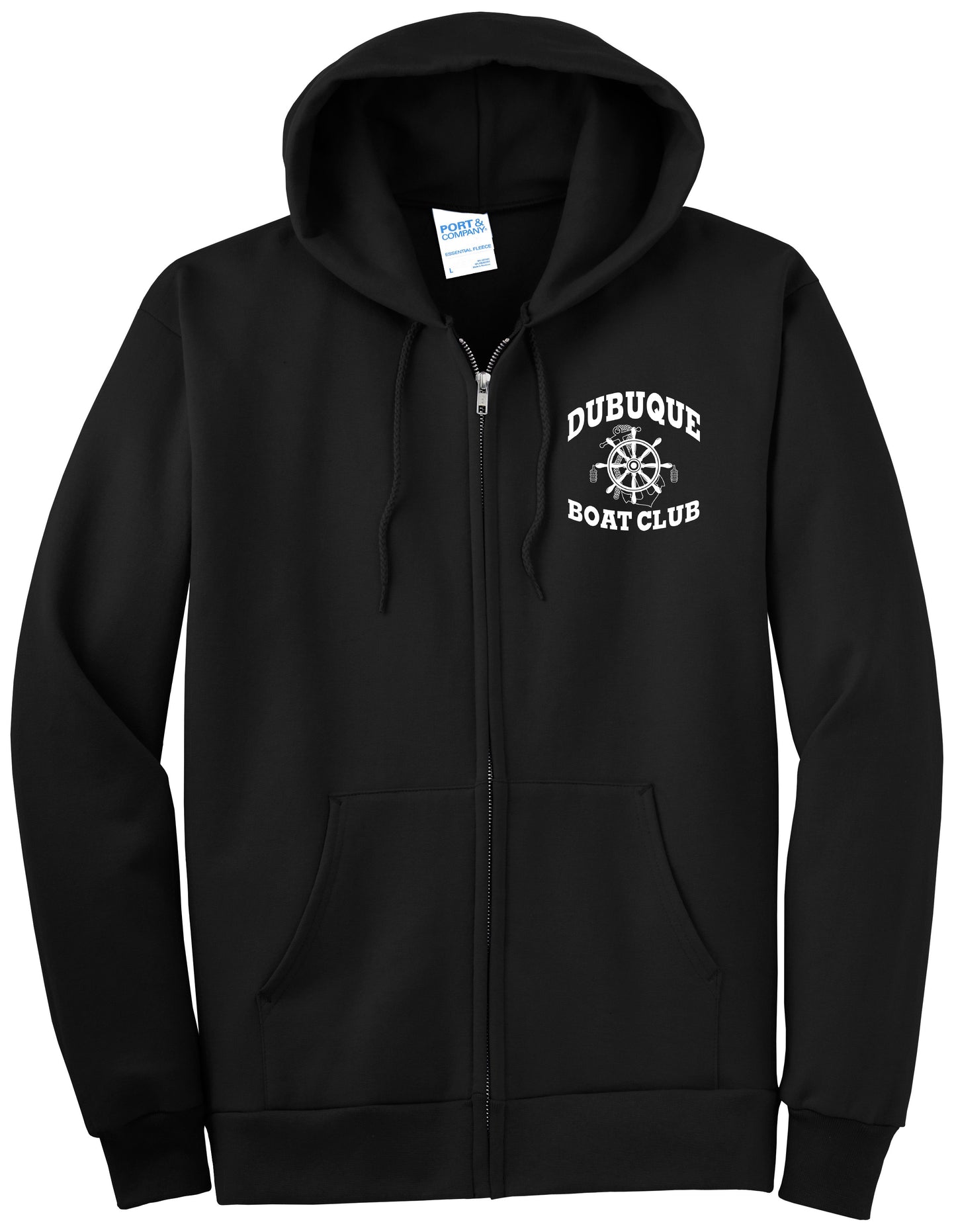 PC90ZHT- DBQ BOAT CLUB Port & Company® TALL Essential Fleece Full-Zip Hooded Sweatshirt