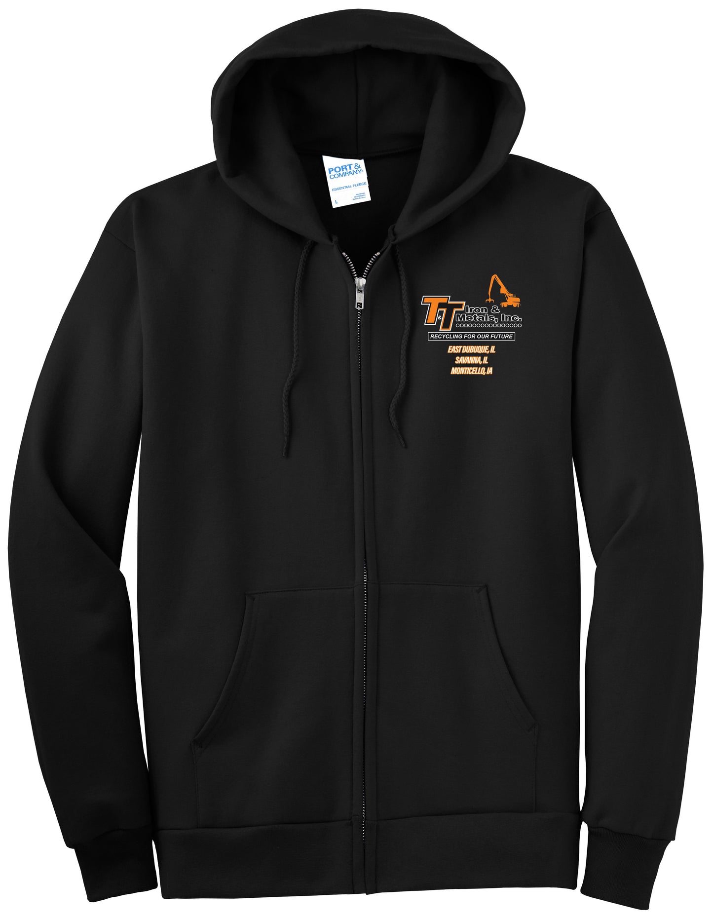 PC90ZHT - T&T Port & Company® Tall Essential Fleece Full-Zip Hooded Sweatshirt