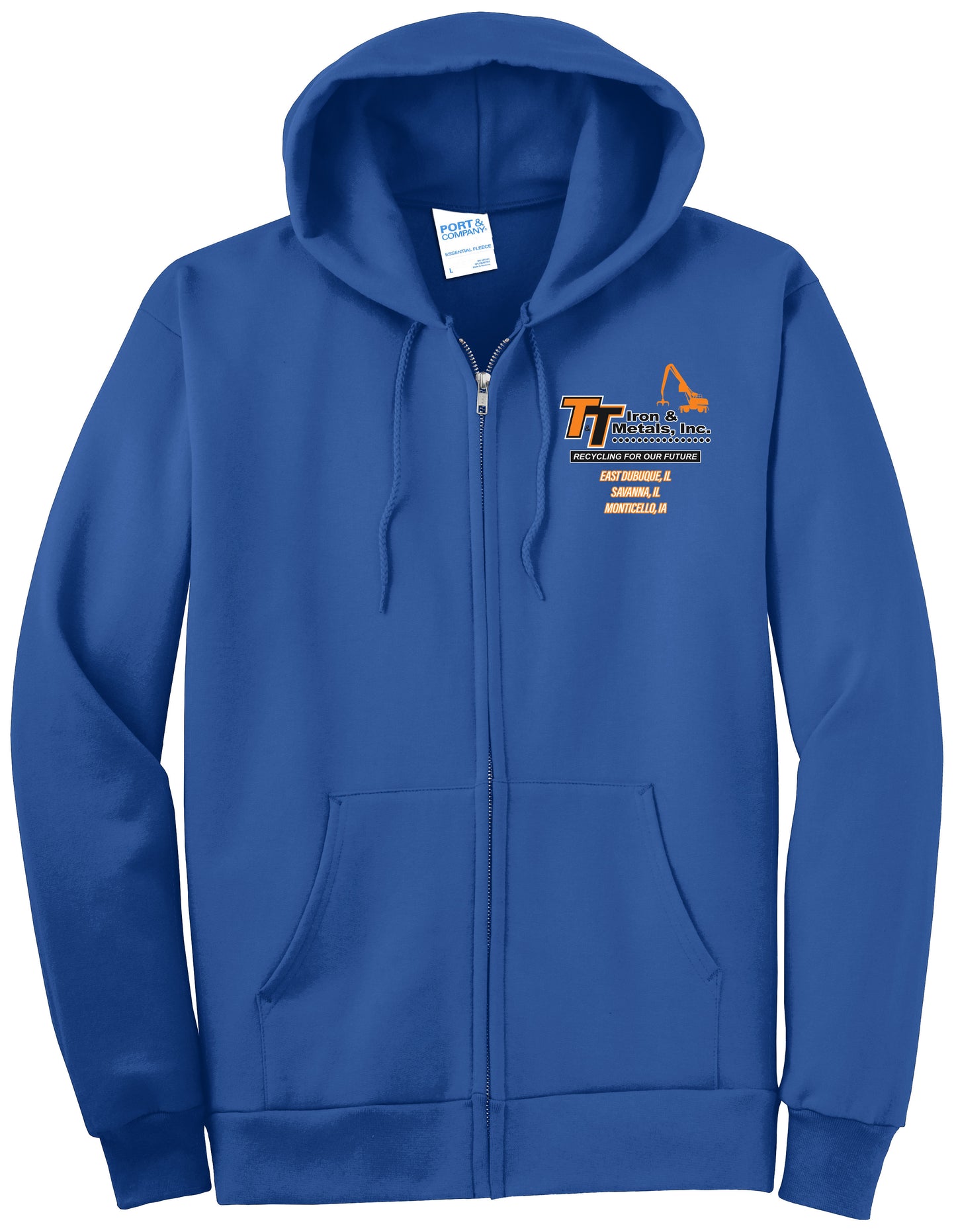 PC90ZHT - T&T Port & Company® Tall Essential Fleece Full-Zip Hooded Sweatshirt