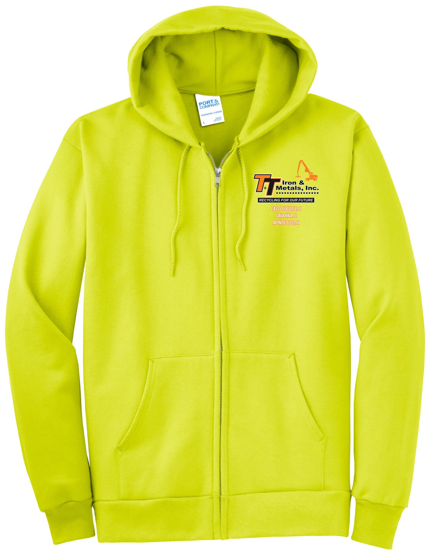 PC90ZHT - T&T Port & Company® Tall Essential Fleece Full-Zip Hooded Sweatshirt