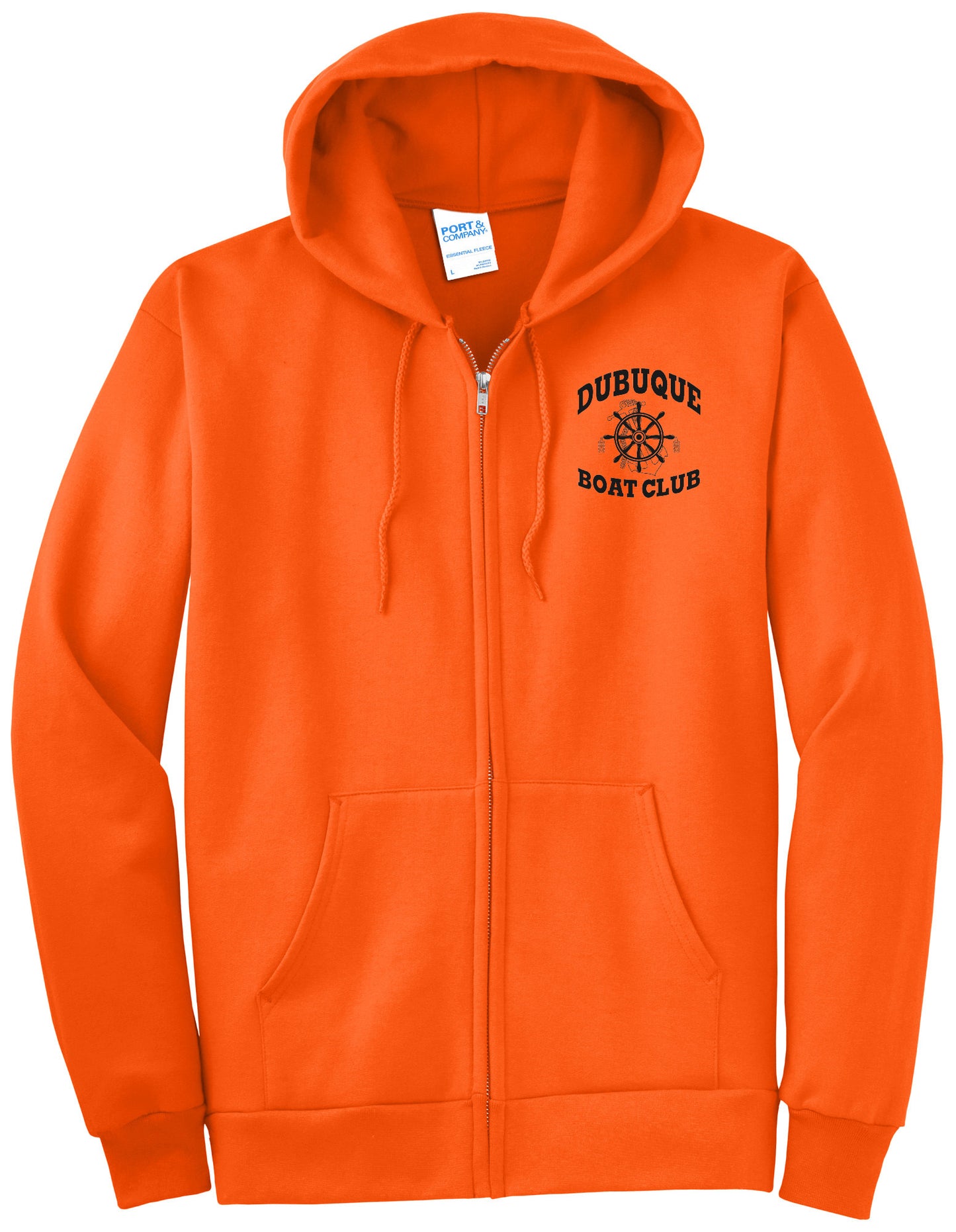 PC90ZHT- DBQ BOAT CLUB Port & Company® TALL Essential Fleece Full-Zip Hooded Sweatshirt