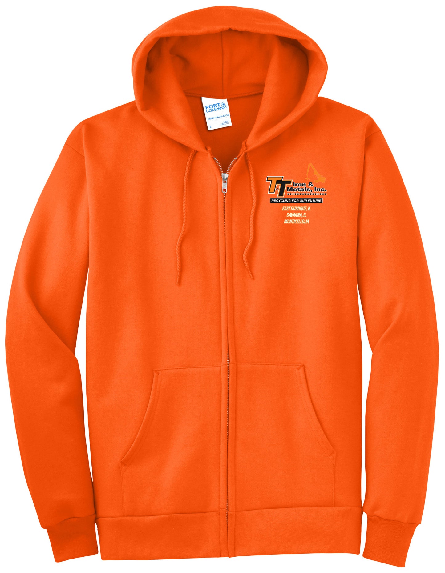 PC90ZHT - T&T Port & Company® Tall Essential Fleece Full-Zip Hooded Sweatshirt