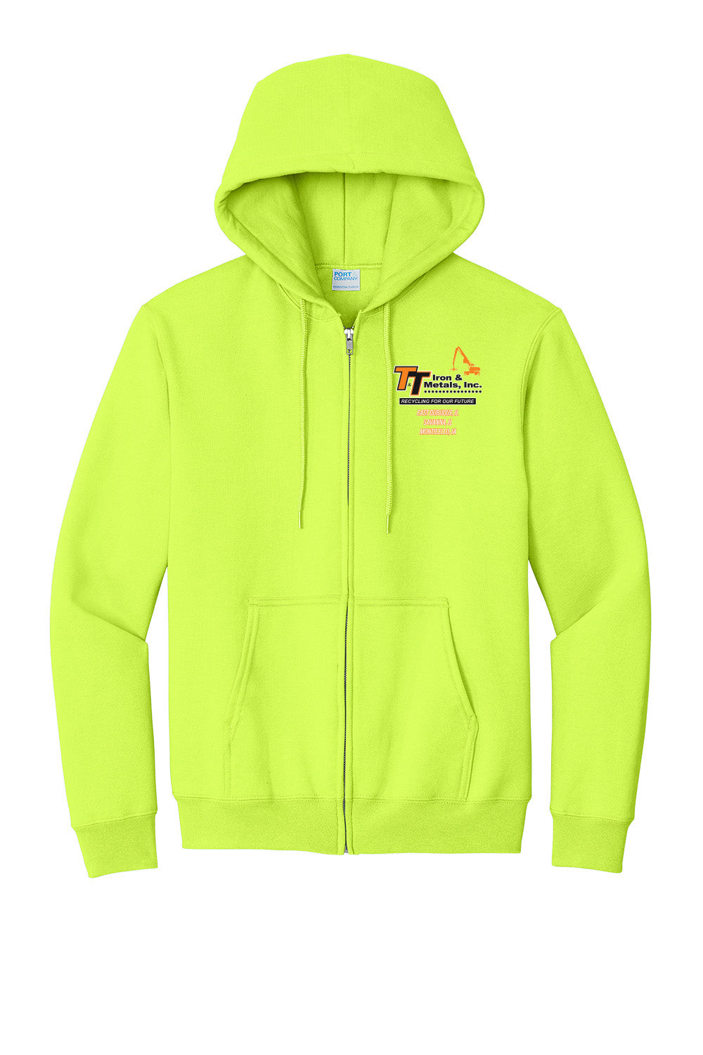 PC90ZH - T&T Port & Company® Essential Fleece Full-Zip Hooded Sweatshirt