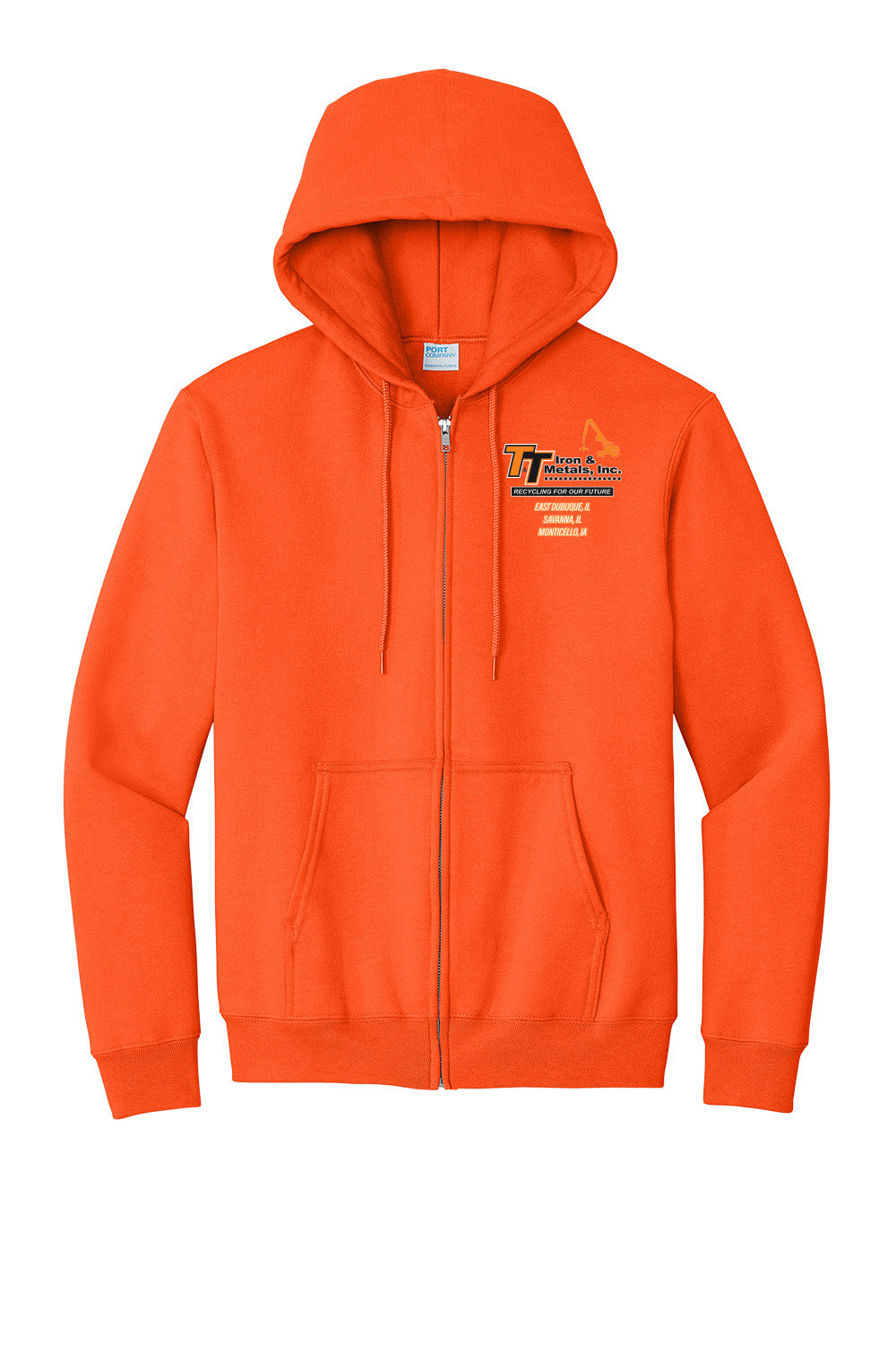 PC90ZH - T&T Port & Company® Essential Fleece Full-Zip Hooded Sweatshirt