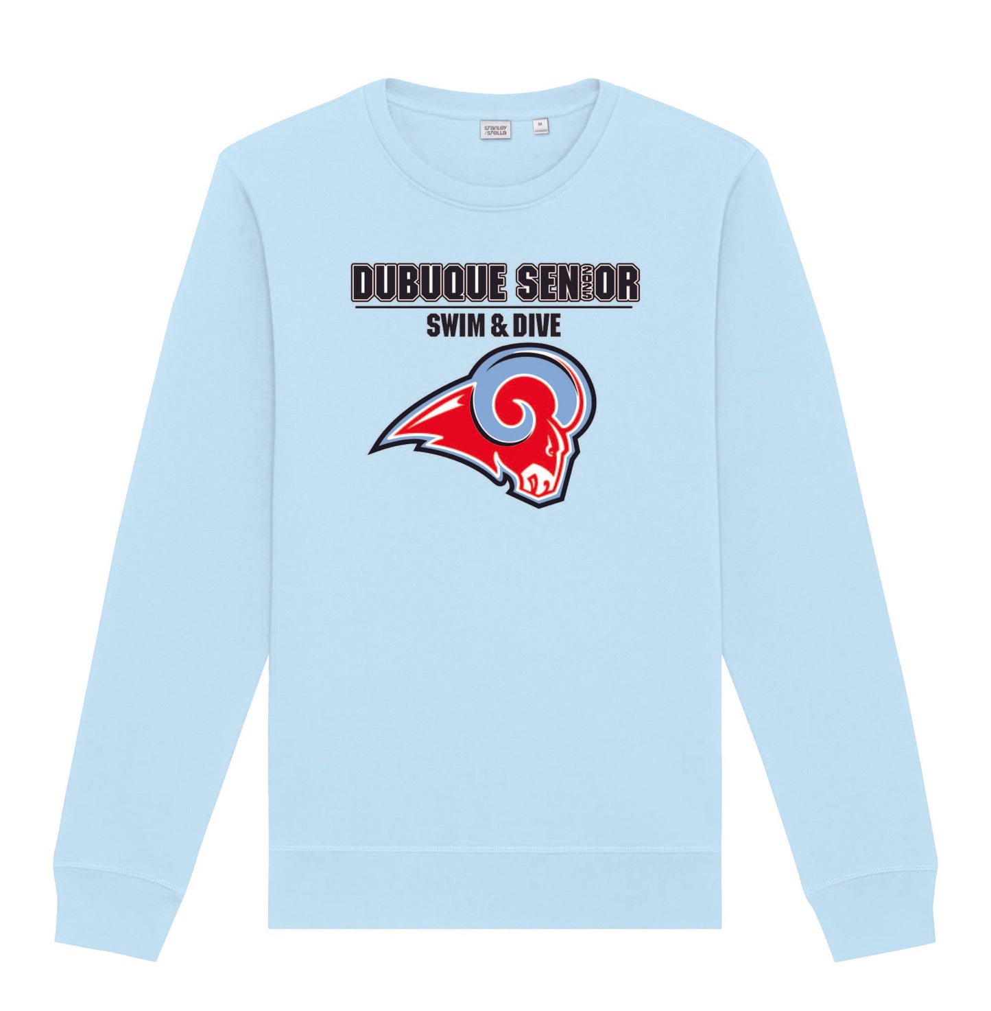 SXU010- DBQ SENIOR SWIM RAM HEAD Stanley/Stella Unisex Roller Crewneck Sweatshirt