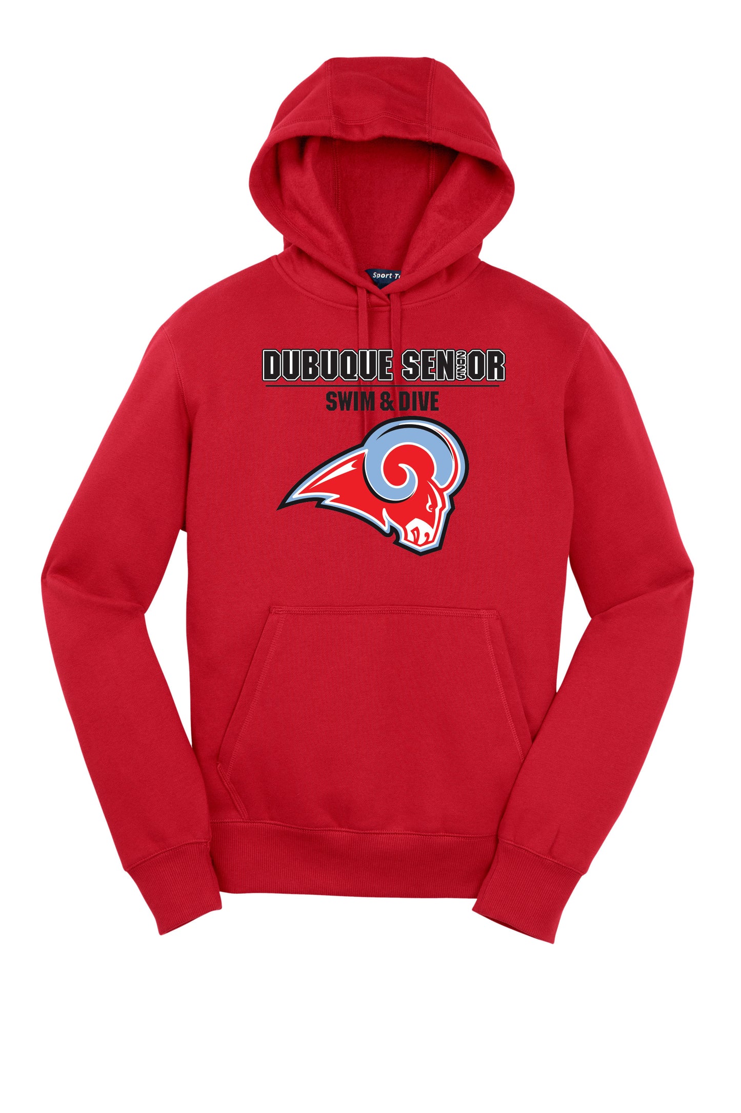 ST254- DBQ SENIOR SWIM RAM HEAD Sport-Tek® Pullover Hooded Sweatshirt