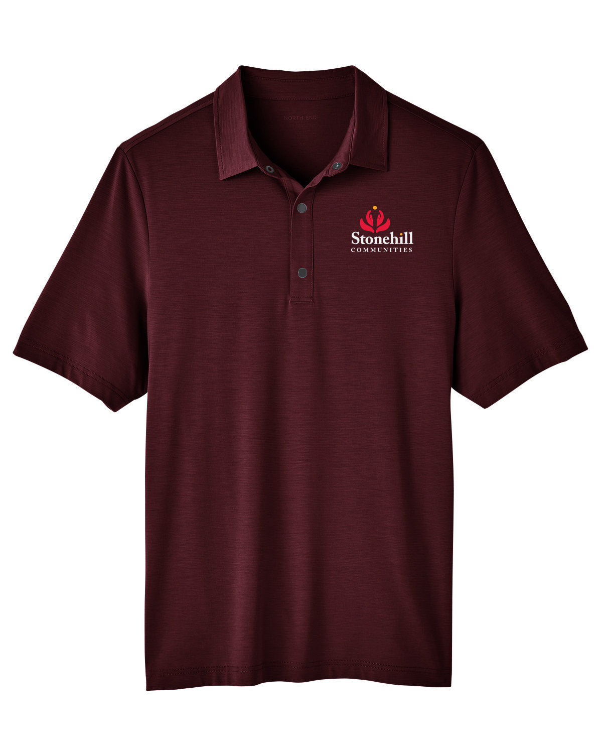 NE100- STONEHILL North End Men's JAQ Snap-Up Stretch Performance Polo