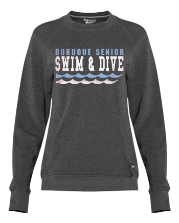 1041- DBQ SENIOR SWIM Badger - Women's Fitflex French Terry Crew