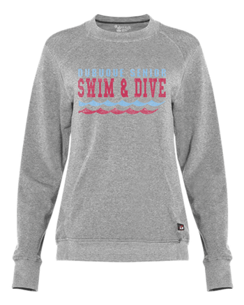 1041- DBQ SENIOR SWIM Badger - Women's Fitflex French Terry Crew