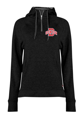 1051- DBQ SENIOR BOOSTER Women's Fitflex French Terry Hooded Quarter-Zip