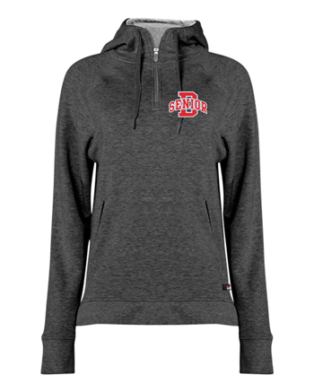 1051- DBQ SENIOR BOOSTER Women's Fitflex French Terry Hooded Quarter-Zip