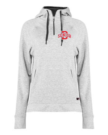 1051- DBQ SENIOR BOOSTER Women's Fitflex French Terry Hooded Quarter-Zip