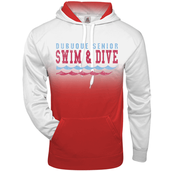 1403- DBQ SENIOR SWIM Badger - Ombre Hoodie