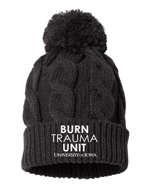 141- U OF I BURN UNIT Chunk Twist Knit Beanie With Cuff
