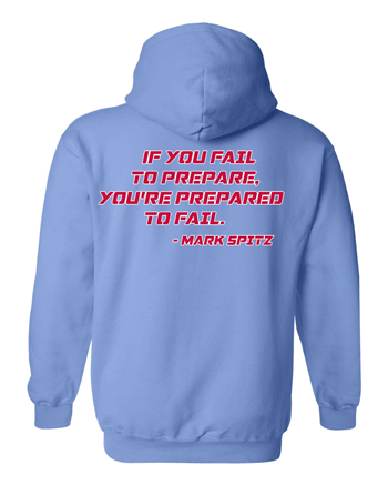 18500- DBQ SENIOR MEN'S SWIMMING Carolina Blue Heavy Blend™ Hooded Sweatshirt