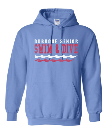 18500- DBQ SENIOR SWIM Carolina Blue - Heavy Blend™ Hooded Sweatshirt