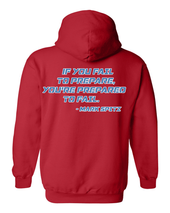 18500- DBQ SENIOR MEN'S SWIMMING Red Heavy Blend™ Hooded Sweatshirt
