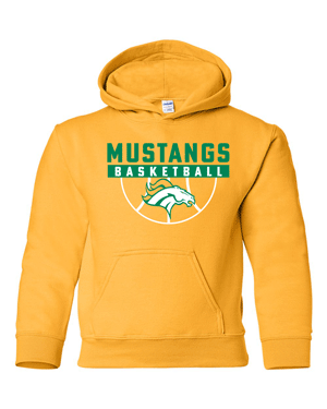 18500B- MUSTANG BASKETBALL Gold Heavy Blend™ Youth Hooded Sweatshirt