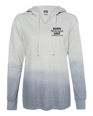 W20185- U OF I BURN UNIT Women's French Terry Ombré Hooded Sweatshirt