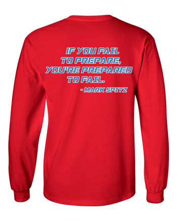 2400- DBQ SENIOR MEN'S SWIMMING Red Ultra Cotton® Long Sleeve T-Shirt